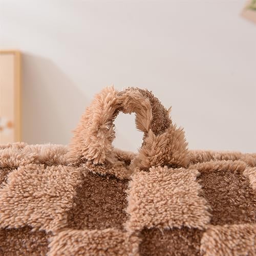 Image of Aimuan Checkered Reading Pillow Bed Rest Wedge Backrest Checkerboard Pillow with Arms Back Support for Sitting Up in Bed Cushion Incline Rest Sleeping Snoring Pillow (Khaki,Standard)