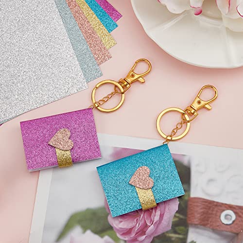 Webeedy 5 Set Make Your Own Mini Notebook Keychain Bookbinding Kit Miniature Book Keyring Decorative Keychian Paper Bookbinding Exquisite Keychain #TOP6