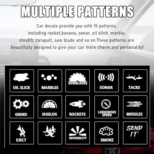 Image of Car Sticker and Decals, Funny Novelty Vehicle Dashboard Button Stickers, Personalized Stickers for Automobile or Truck Unused Buttons, Interior Decor Car Accessories