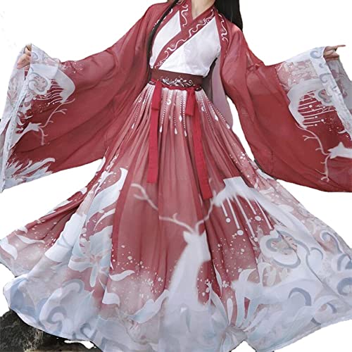 Hanfu costume traditionnel chinois femme robe ancienne de danse 3 pièces