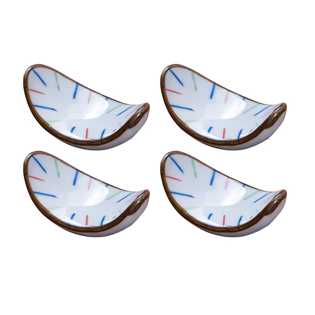 MRKU Chopstick Rest Chopsticks Holders Restaurant 4pcs Hotel Sushi Dishes Blue and White Porcelain Decor Gift