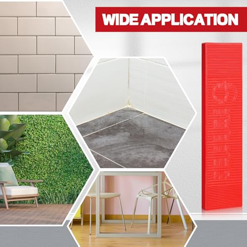 Image of Geelin 200 Pcs 1 /4 Inch Plastic Shims Flat Structural Tile Plastic Shim for Leveling 3 /64 1 /8 1 /4 Inch Home Improvement Level Door Toilet Shim Windows Indoor Outdoor Use(red)