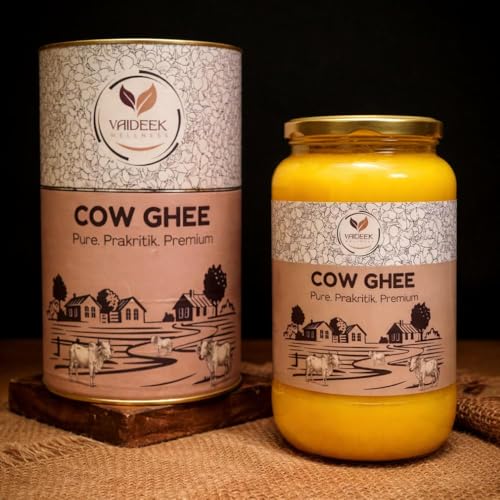 Image of Vaideek Wellness Pure Cow Ghee Cultured Desi Ghee (1 Litre)| Bilona Cow Ghee Two Way Churned | Made In Earthen Pots | Lab Certified