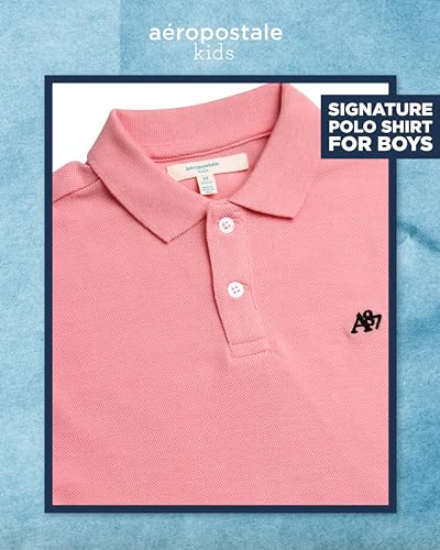 AEROPOSTALE Boys Polo Shirt - Comfort Stretch Classic Fit Short Sleeve Pique Athletic Golf Polo Shirt for Boys (Sizes: 4-16)2