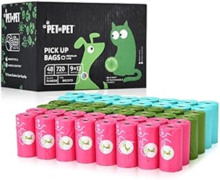 Dog Poo Bags Biodegradable - 720 Ct, 48 Rolls Dog Bags Poop Unscented, USDA Cert 38% Biobased, Thick, Leakproof Poop Bags for Any Dog Breeds, Doggy Poop Bags for Poo Bag Dispenser, Cat Poo Bags
