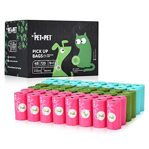 Pet N Pet Dog Poop Bag Colorful, 720 Counts Dog Bags Poop, Doggie Poop Bags Usda Certified 38% Biobased, Dog Waste Bags Dog Poop Bags Refills, Poop Bags Dogs, Doggy Poop Bags Rolls, Pet Waste Bags #TOP7