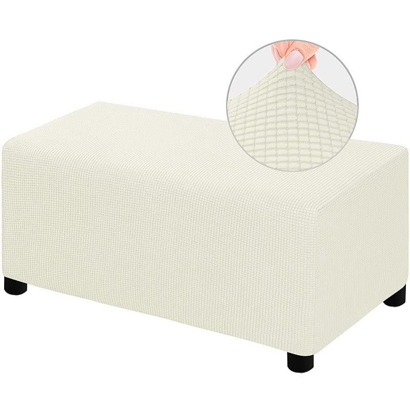 Rectangular Funda Otomana Terciopelo Elastico Funda De Puff Sofa Funda Reposapies, Funda para Taburete Protector De Puff Retirable Lavable, para Sala (Color : A3, Size : 50-76cm)