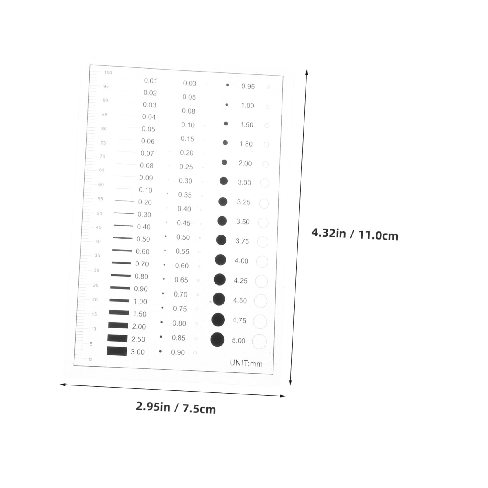 PRETYZOOM Detector Gauge for Point Defect Estimation Chart Line Width Defects Line Width Defect Estimation Measurement Gauge Line Width Defect Detection Tool Line Gauge Measure Ruler The Pet
