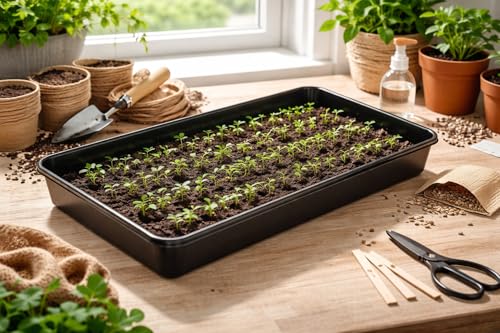 Muddy Hands Pack of 6 Heavy Duty Plastic Seed Trays – Seedling, Germination & Propagation Trays with Drainage Holes for Garden or Greenhouse - Image 5