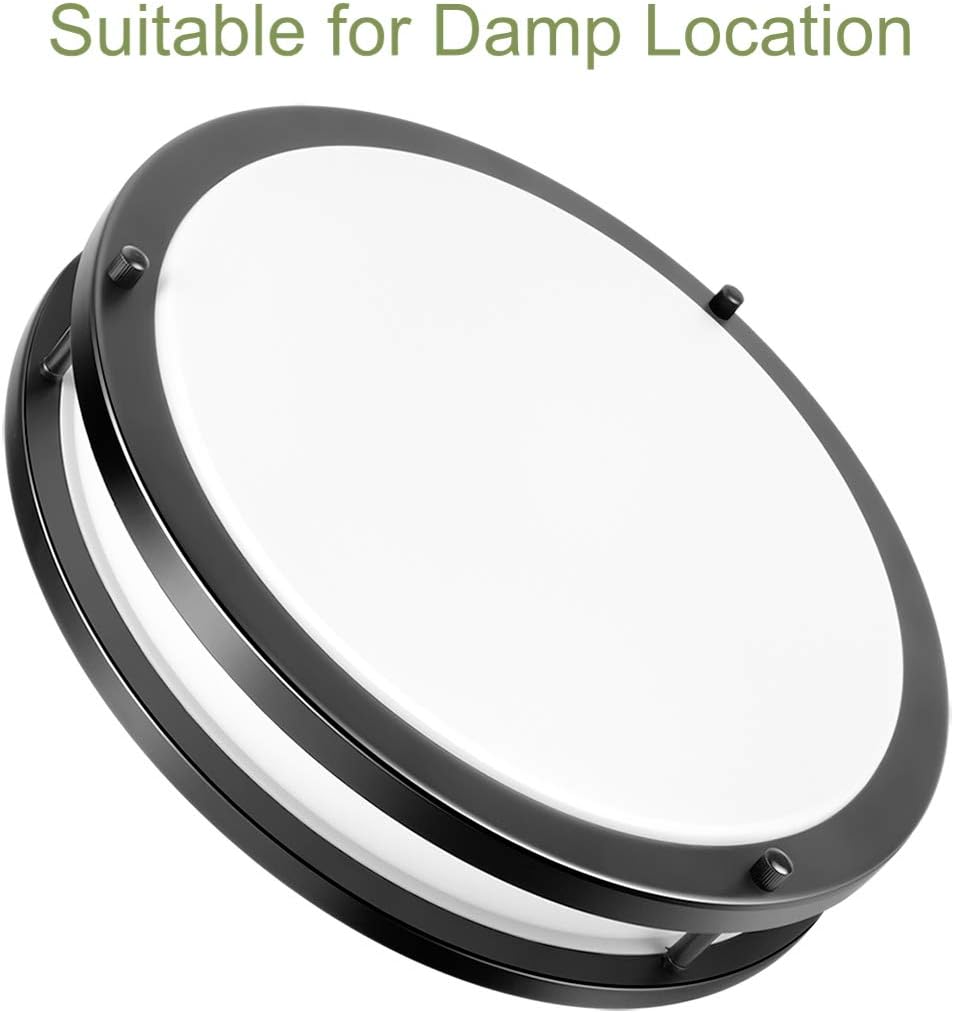 Drosbey 36W Ceiling Light Fixture, 13in Flush Mount Light Fixture, LED Ceiling Lamp for Bathroom, Bedroom, Kitchen, Laundry Room, Garage, Super Bright 3200 Lumens, 3000K Warm White