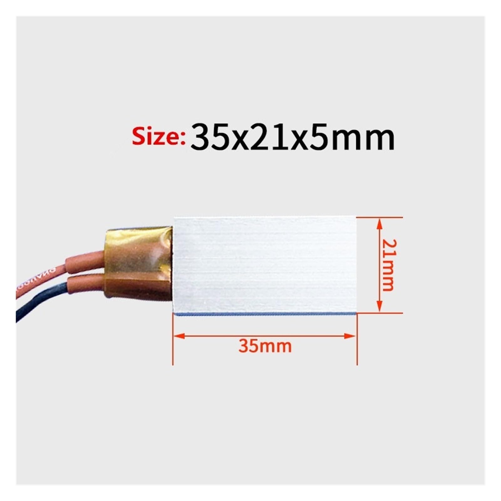Placa de calefacción termostática PTC, Elemento Calefactor PTC 220V Calefacción Cerámica 35x21x5mm 2W-50W(220v 200c 9-28w)