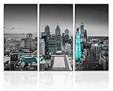 Philadelphia Skyline Wall Art Canvas Print Pennsylvania City Wall Decor Black and White Downtown Cit
