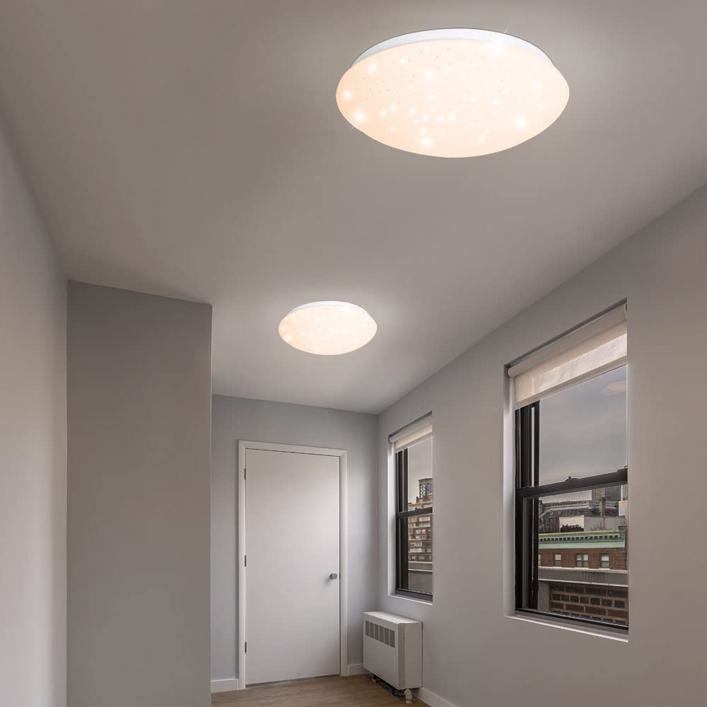 Trio LED Deckenleuchte, Deckenschale PUTZ Sternenhimmel Kunststoff Weiß Trio LED Deckenleuchte, Deckenschale PUTZ Sternenhimmel Kunststoff Weiß