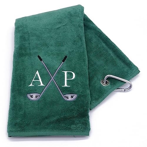 The T-Shirt Barnicle Personalised Embroidered Golf Towel, Green