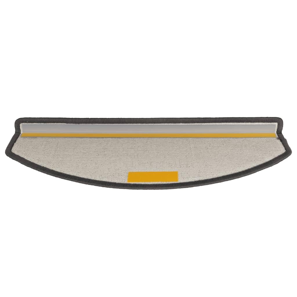 Stufenmatten 15 STK. 65x24x4 cm Dunkelgrau Halbrund, Selbstklebende Treppenstufen Matten aus PP für sicheren Halt und Schutz im Innenbereich