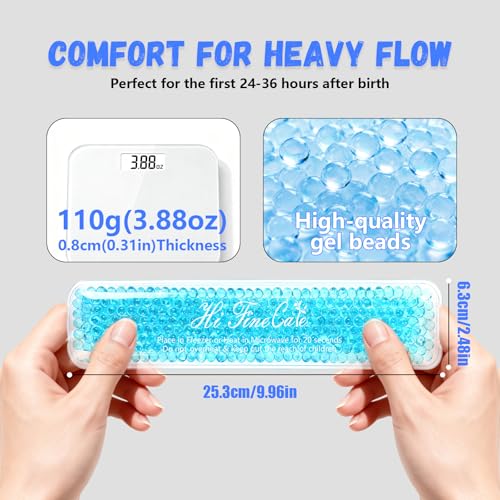 Image of Perineal Cooling Pad for Postpartum Recovery, Extra Durable Gel Cold Packs for Hemorrhoids & C-Section Relief, 2 Reusable Ice Packs & 2 Washable Covers, New Mom Gift