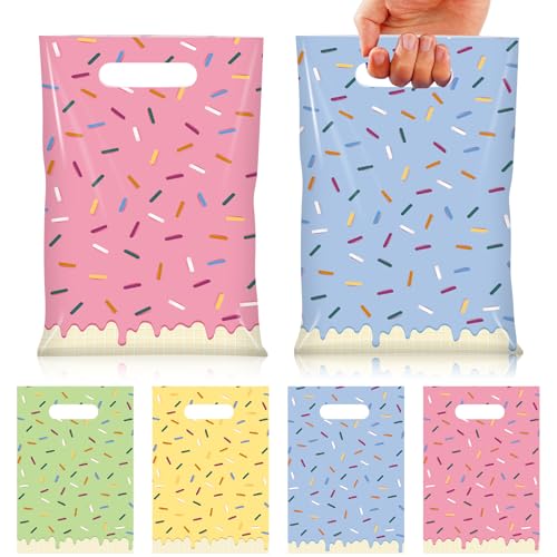 Hallswl 50pcs Ice Cream Party Favor Bags with Sprinkles