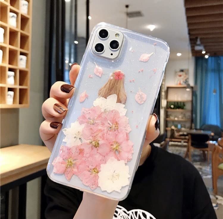 Amazon.co.jp: iPhone 花ドレスケース 押し花 プリンセス ドレス 本物 