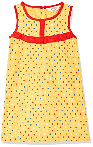 Image of Easybuy Girl's Cotton A-Line Knee-Length Casual Dress (AU21HG05GX Yellow 6Y)