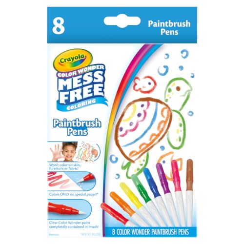 Image of Crayola Color Wonder Paintbrush Pens, Mess Free Paint Set for Kids, 8ct Refill, 3+