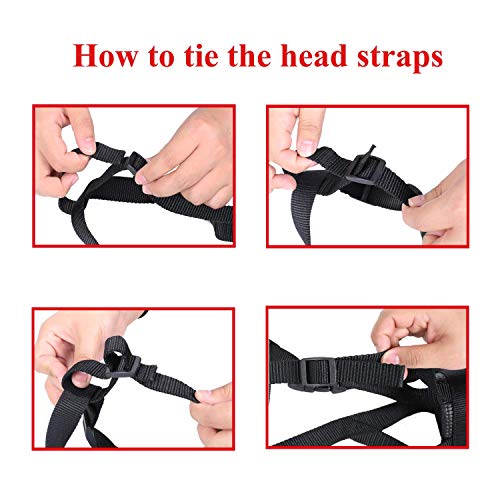 Head Strap Dog Muzzle Prevent from Taking off by Paws for small,medium and large dogs(L/Black) - Thumbnail 5