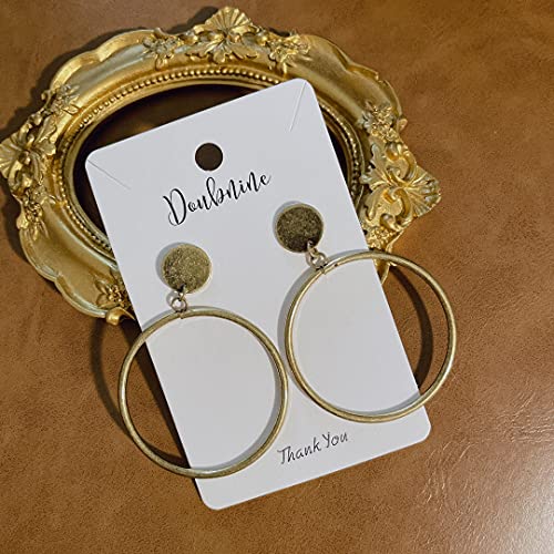 Doubnine Retro Hoop Earrings Bronze Boho Circle Matte Gold Disc Earrings Stud Chic Jewelry for Women4