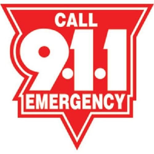 ION Graphics 4 Inch Call 911 Emergency Red Vinyl Sticker Decal Dispatcher Size: 4x4 Inches