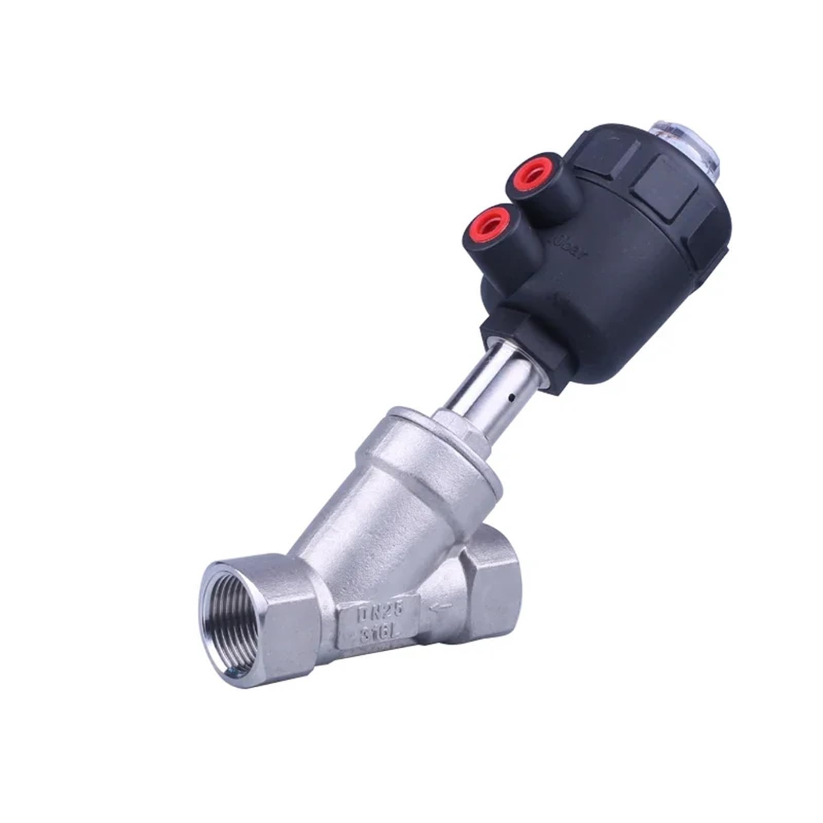 HDPHCRIUN DN Series High Temperature And Corrosion Steam Pneumatic Valve Y Type Internal Thread Angle(DN20 Plastic head)
