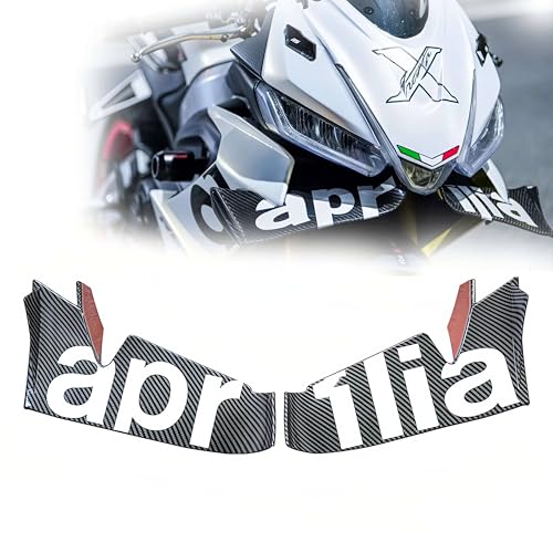 Für Aprilia RS660 Motorrad Winglet Aerodynamischer Spoiler 8 Farben, einstellbares und leichtes ABS-Material verbessert Stabilität und Leistung (Weiße Kohlefaser)
