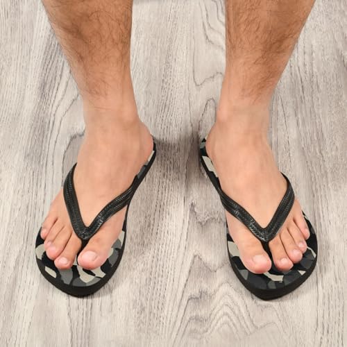 Black Beige Texture Flip Flop Beach Summer Casual Sandal for Women & Men Shower Shoes 208618734