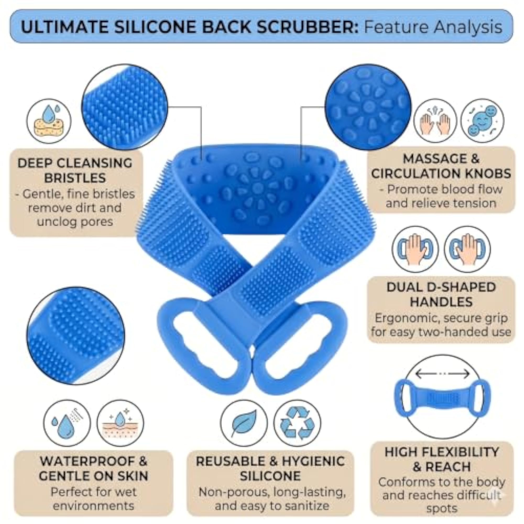 Silicone Back Scrubber for Shower