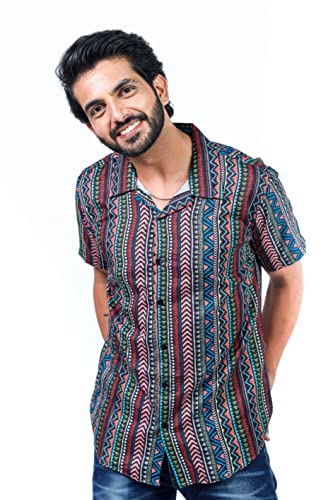 Image of HARPITA Men's Poly Cotton Digital Printed Stitched Half Sleeve Shirt