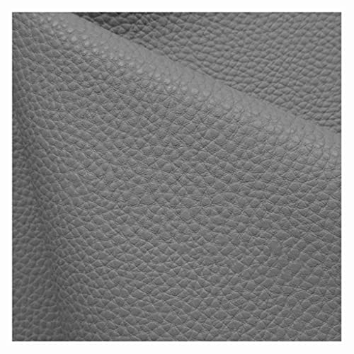 Púrpura Tela de Imitación de Cuero Tela Imitación de Cuero Impermeable de 140x100 Cm para Tapicería, Automóvil, Manualidades, por Metros(Light grey,1.4x3m)