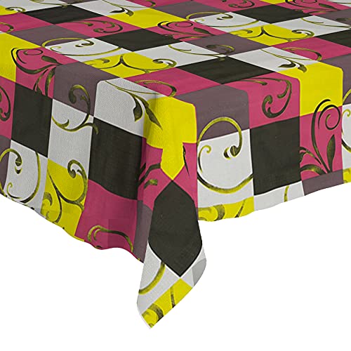 Image of Star Weaves Dining Table Cover 6 Seater Printed Table Cover Without Lace Size 60x90 Inches - Waterpoof & Dustproof High Qualtiy Made in India Table Covers,KUM84