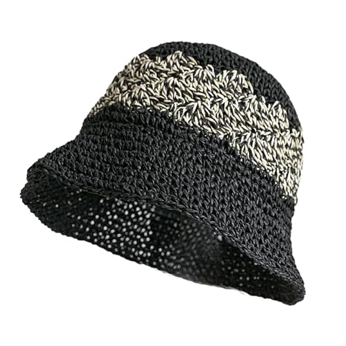Chapeau cloche en paille tissée femme fait main en fibres naturelles
