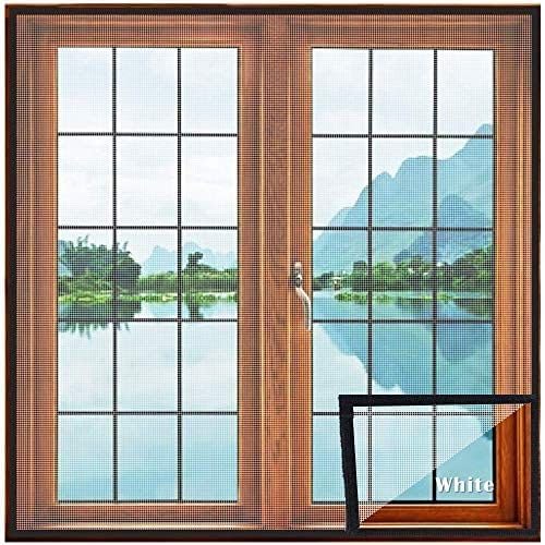 Image of Lifekrafts Standard Size Window Mosquito Net (Size-80x100cms /32x39 Inches /2.62x3.28 Feet, Color-White) 120 GSM Stitched Fiberglass Net with Strong Hook & Loop Adhesive Tape