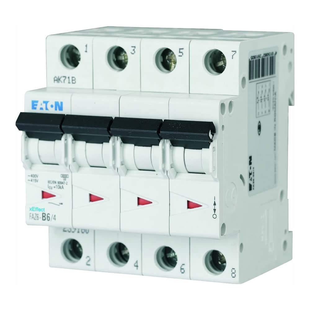 EATON FAZ6-B16/4 Interruptor Automático Magnetotérmico FAZ6, 4P, 16A, Curva B