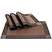 U'Artlines Placemat, Crossweave Woven Vinyl Non-Slip Insulation Placemat Washable Table Mats (Brown, 4pcs placemats)