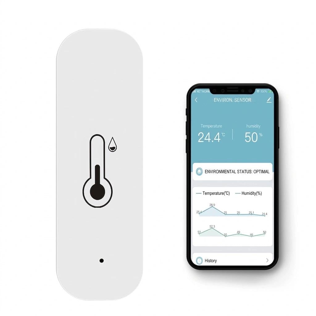 Smartes WLAN Thermo-Hygrometer mit WiFi, App-Steuerung, kompatibel mit Alexa