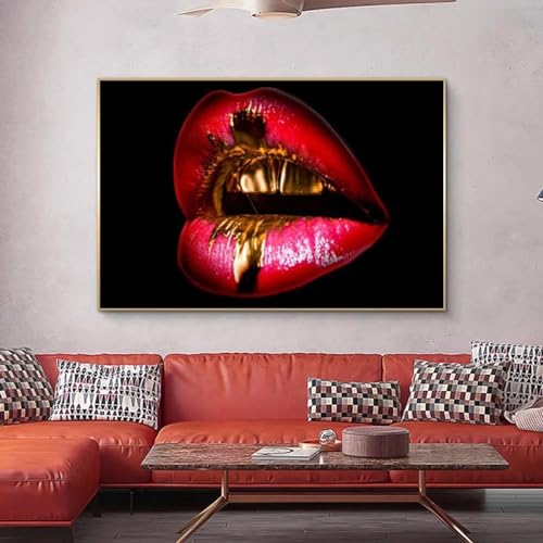 Décoration murale bouche abstraite pour un salon moderne et élégant