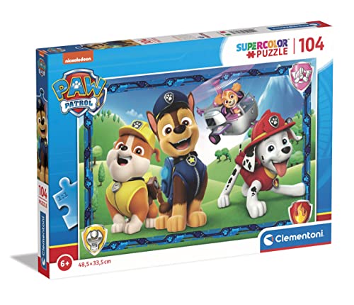 Clementoni - 27177 - Puzzle Supercolor - Paw Patrol - 104 piezas, rompecabezas para niños de 6 años, puzzle de dibujos animados, hecho en Italia miniatura 1
