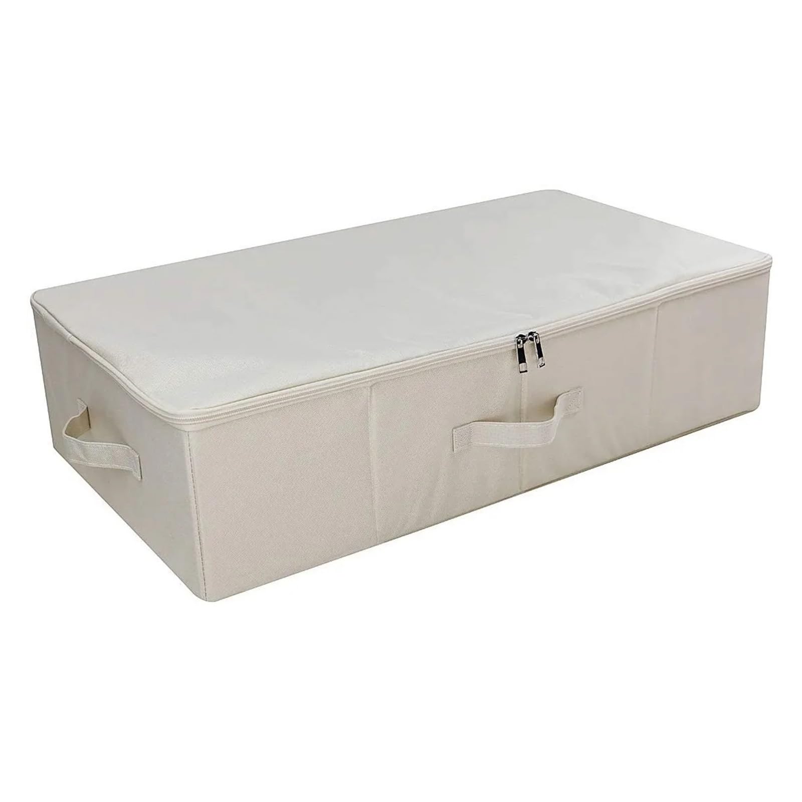 RRYPBOVG Foldable Blanket Storage Bags Under Bed Storage Container Closet Organizer With 3 Handles Sturdy Foldable Clothes Storage Bin Thick Fabric Blanket Storage Bag(Beige)