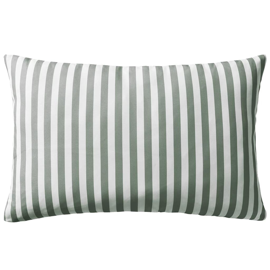 Garten-Dekokissen 2er Set Streifenmuster 60 x 40 cm Grau wasser und UV beständiger Bezug mit Reißverschluss für Outdoor Lounge