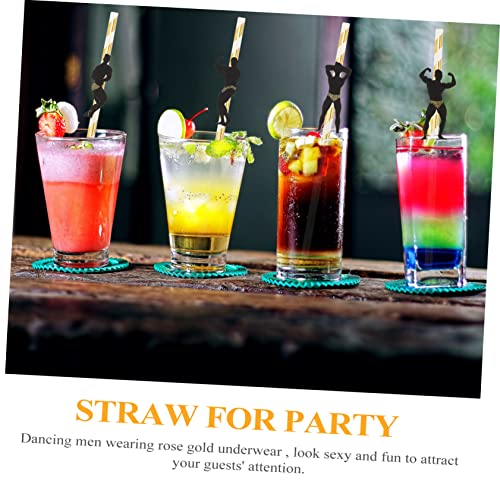 Beaupretty 24pcs Dancer Straws desechables para fiestas miniatura 5