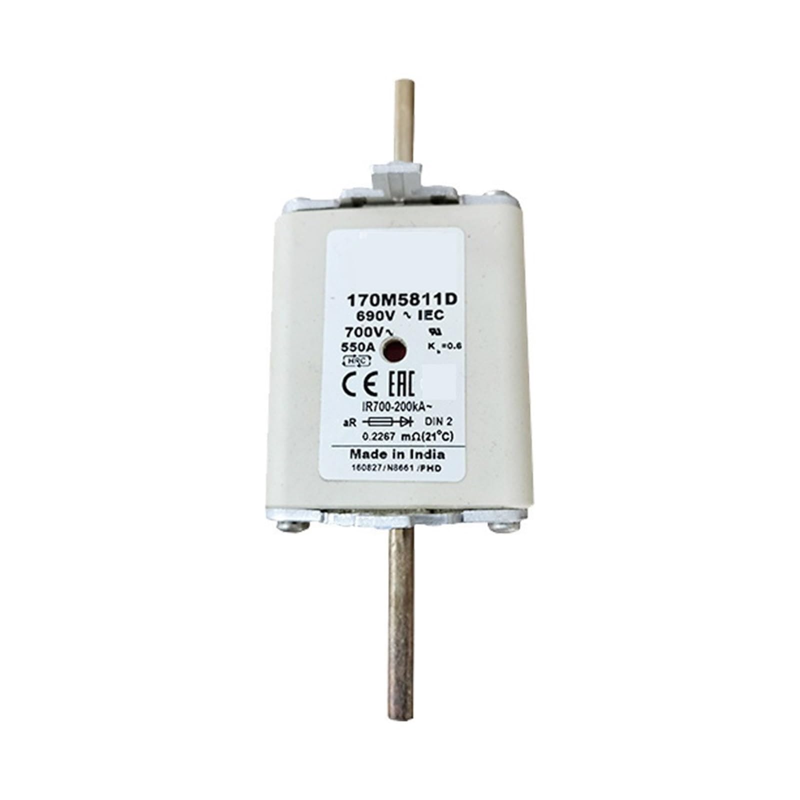 Fusible rapide 170M5811D de taille 2 pour la protection des circuits de puissance