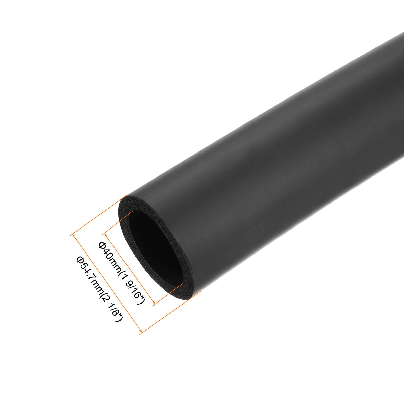 QUARKZMAN 1 m Aislamiento de Tuberías, Tubo Espuma Térmico de Diámetro de 40 mm, Espesor de Aislamiento de 7 mm, Revestimiento de Tuberías de Calefacción para Equipos de Fitness (Negro)
