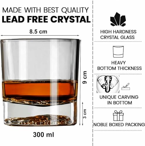 Image of Melbify Plain Elephant Whiskey Glass Gift Set | 4 pcs Set | 300 ML | Ultra-Premium | Imported | Luxurious | Ideal for Wedding Gifts, Anniversary, VIP and Corporate Gifts