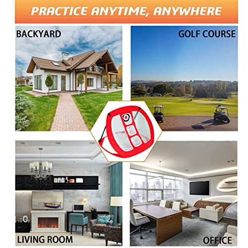 Pop Up Golf Chipping Net, Indoor/Outdoor Golfing Target Net With 16 Training Balls, Hitting Mat, Golf Score Counter And Golf Tee Combo, Golf Accessories For Chipping Accuracy & Swing Practice #TOP5
