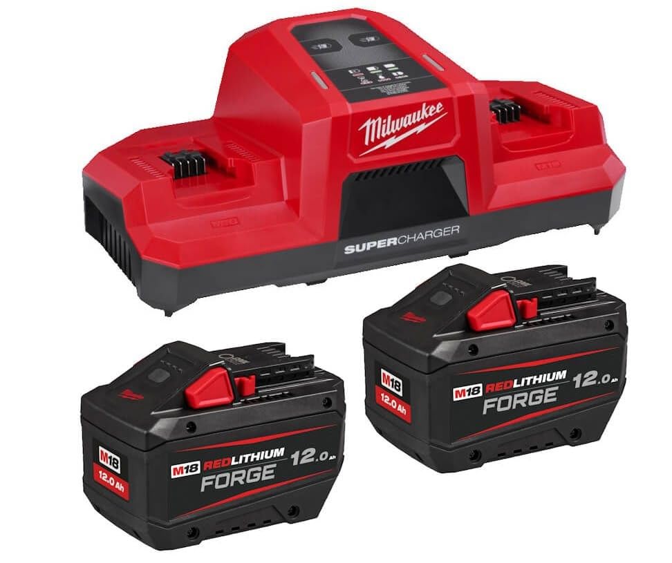 Milwaukee M18FORGENRG-122DBSC 18V Forge™ Energy Kit with 2X 12.0Ah Batteries and Dual Bay Super Charger