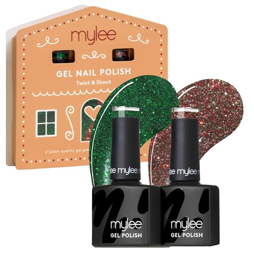 Mylee Gel Nail Polish Duo Set 2x8ml [Twist & Shout] - Bake Me Happy Collection - UV/LED Soak-Off Nail Art Manicure Pedicure for Professional Salon & Home Use Long Lasting [Christmas 2025]